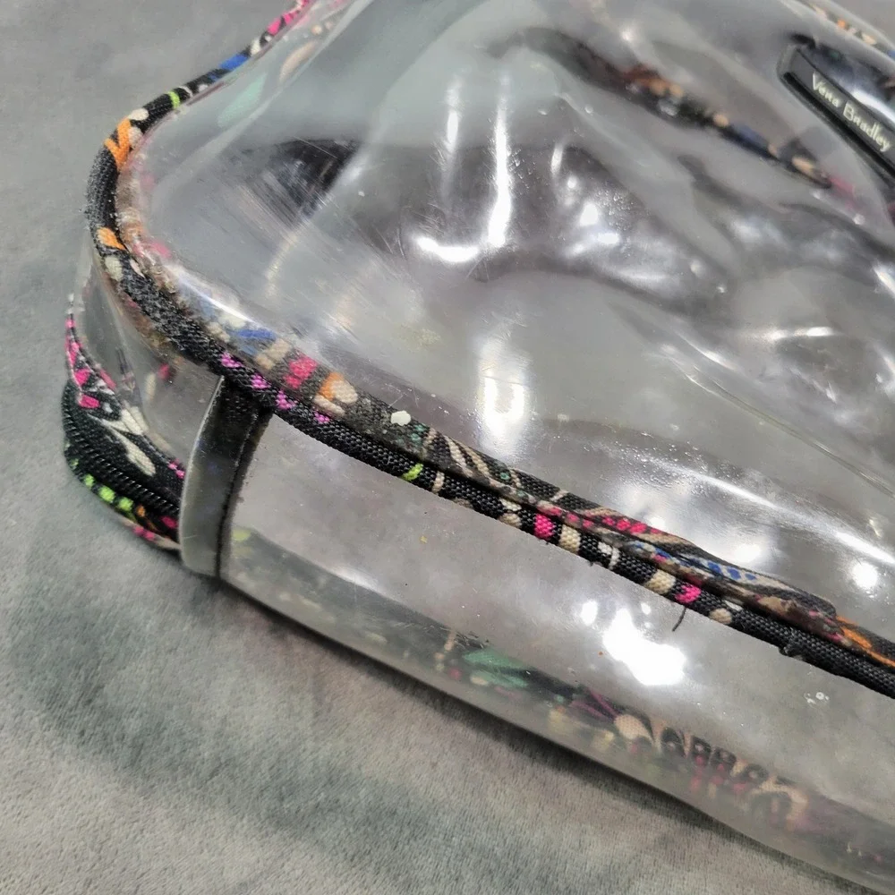 Vera Bradley Clear Cosmetic Bag‎ Travel Pouch Toiletry Organizer Makeup Case